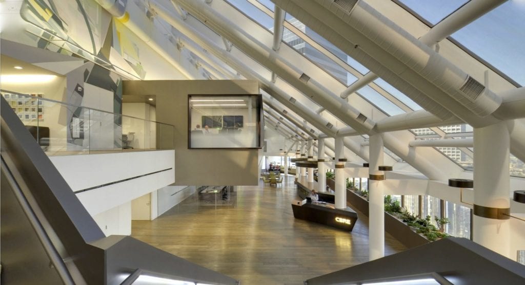 CBRE Global Headquarters Downtown Los Angeles Skylights Campbell Window Film 800-580-9997