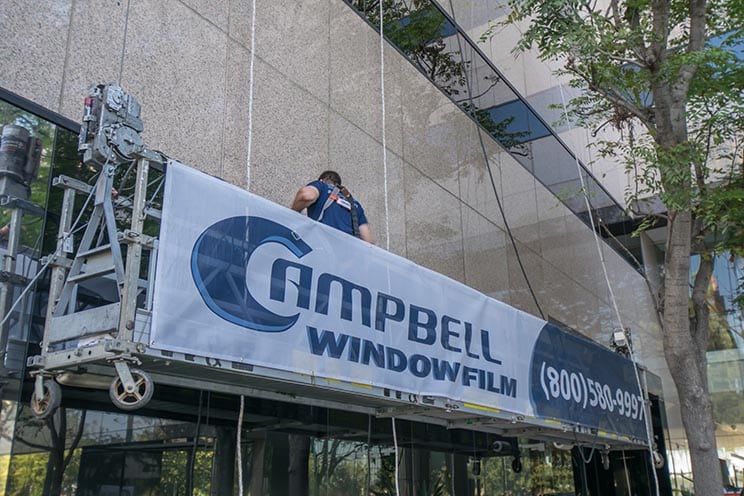 campbell is an expert in the installation of commercial security window film