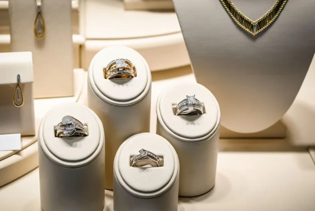 rings and necklace