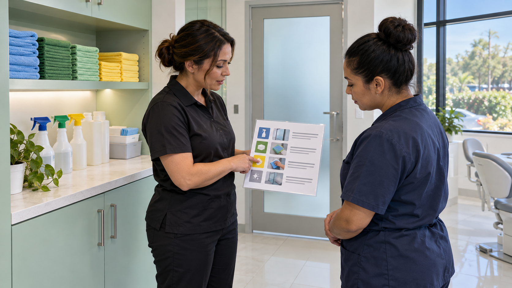 Training facilities staff on approved window tint cleaning methods